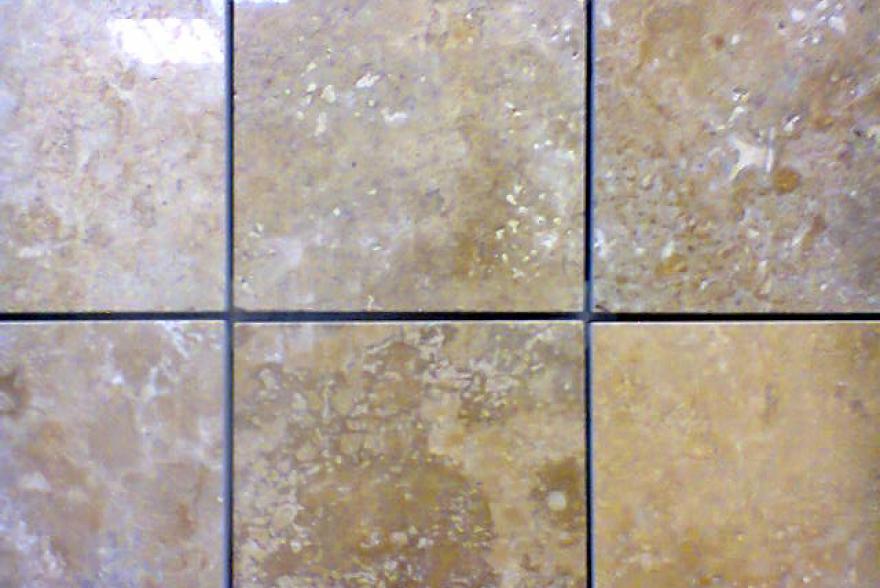 Мозаика каменная - Травертин желтый полированный