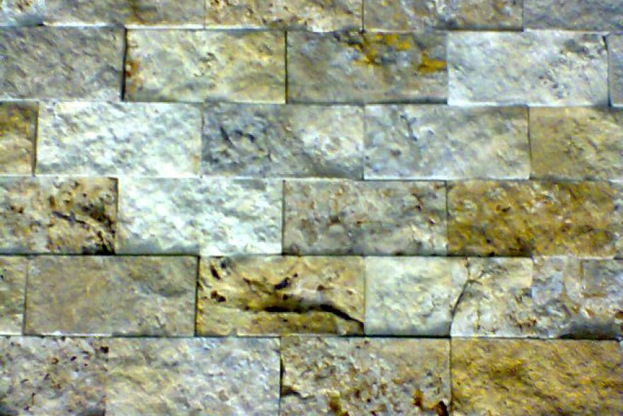 Мозаика каменная - Травертин желтый колотый