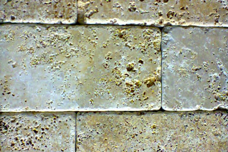 Мозаика каменная - Травертин желтый состаренный 